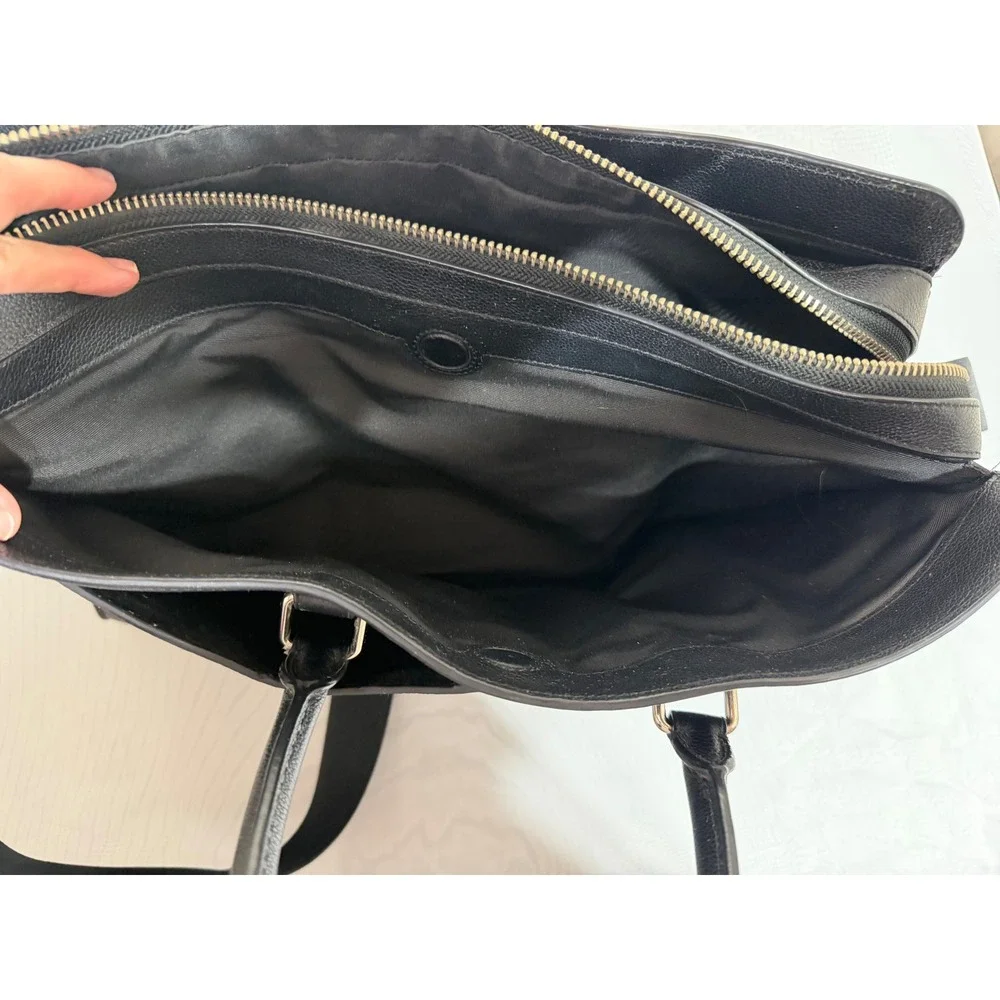 Coach Beckett Structured Briefcase Black Pebbled Leather Laptop Bag F73524 Mens